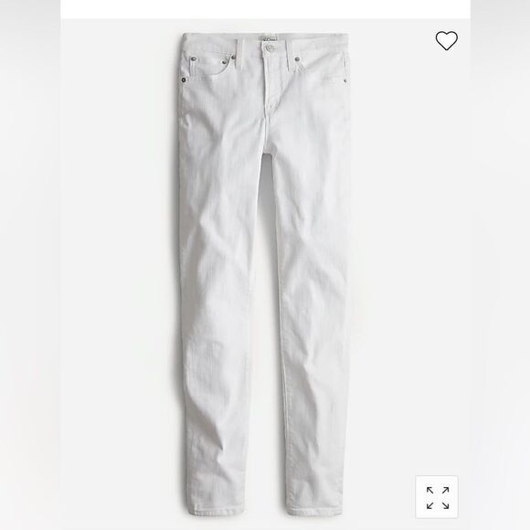 J. Crew 9" mid-rise toothpick jean in white* - Picture 1 of 6